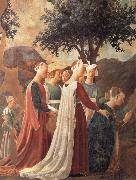 Piero della Francesca Die Konigin von Saba betet das Kreuzesholz and Ausschnitt oil painting artist